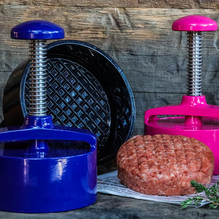 Adelmann Aluminium Hamburgerpers Blauw Ø125mm