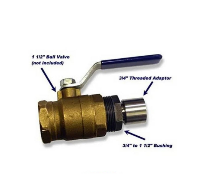 BBQ Guru BBQ Guru 1-1/2'' Kogelkraan Adapter met 3/4 Fan Adapter