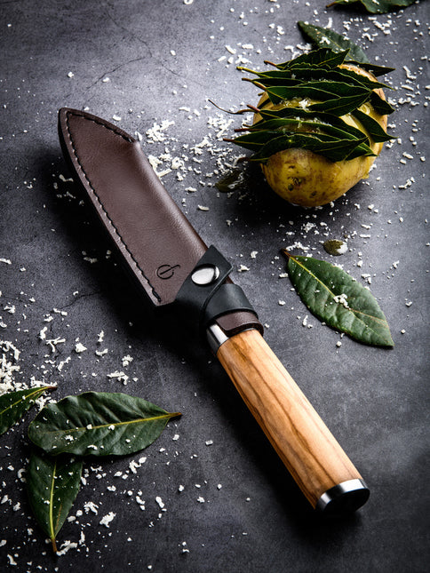 Forged Leather Forged Leren Hoes Santokumes 14 cm