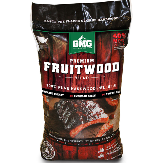 Green Mountain Grills Transport Damage: Green Mountain Premium Fruitwood Kers/Beuk/Pecan BBQ Pellets 12,7 kilo