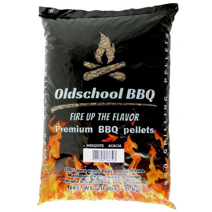 Oldschool Transport Damage: Oldschool BBQ Mesquite / Acacia Pellets 9 kg