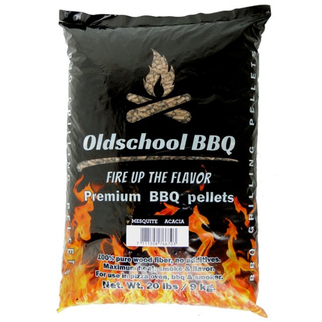 Oldschool Transport Damage: Oldschool BBQ Mesquite / Acacia Pellets 9 kg