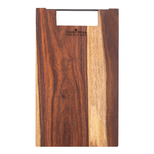 Vuur & Rook Pure Rose Wood Serveerplank Recht met Metalen Handvat 39 cm