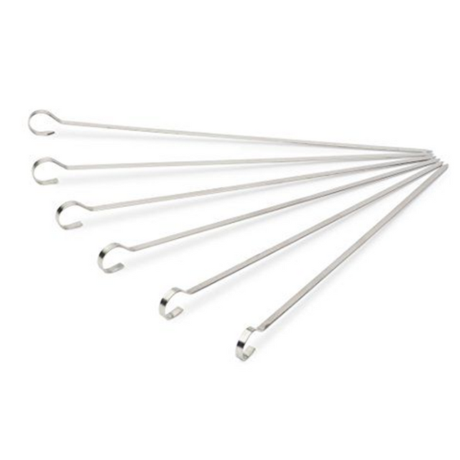 Vuur & Rook RVS Platte Saté / Sjasliek / Shish Kebab Pennen 12 cm 10 stuks