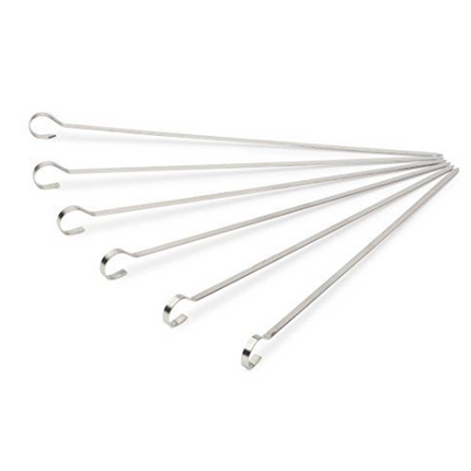 Vuur & Rook RVS Platte Saté / Sjasliek / Shish Kebab Pennen 25 cm 10 stuks